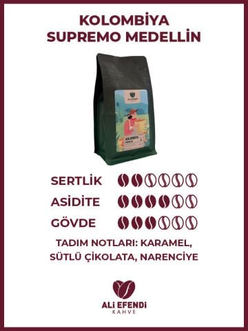 Ali Efendi Kahve Kolombiya Supremo Medellin Kahve 250 Gr.