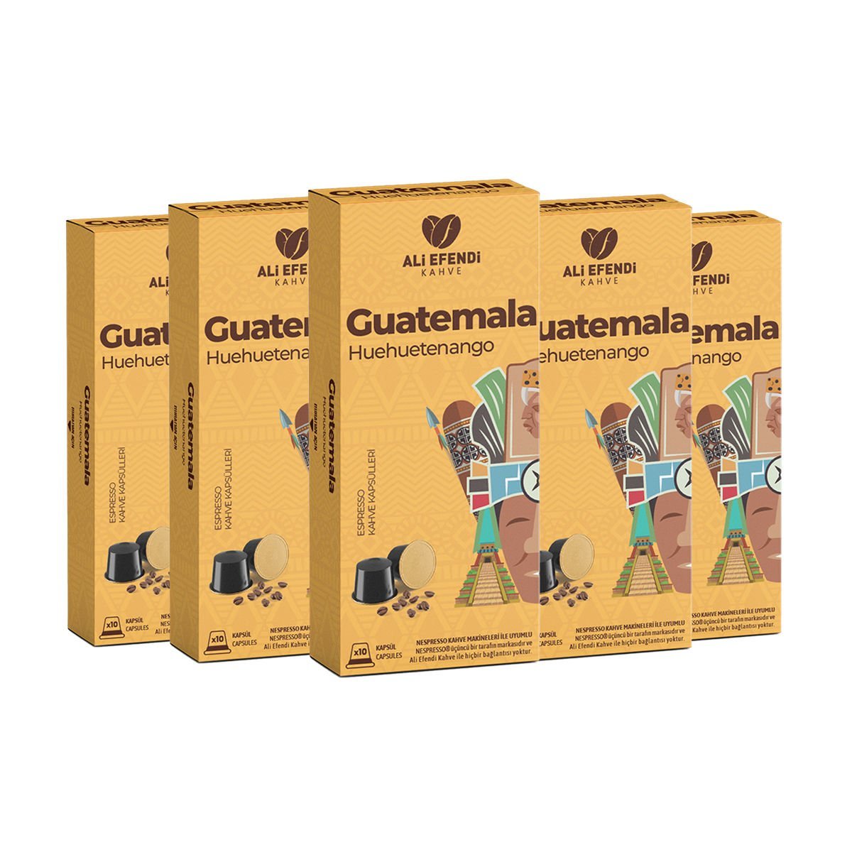 Ali Efendi Kahve Guatemala Huehuetanango Kapsül Kahve Nespresso uyumlu 5x10'lu