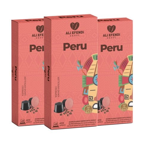 Ali Efendi Kahve Peru Kapsül Kahve Nespresso uyumlu 3x10'lu