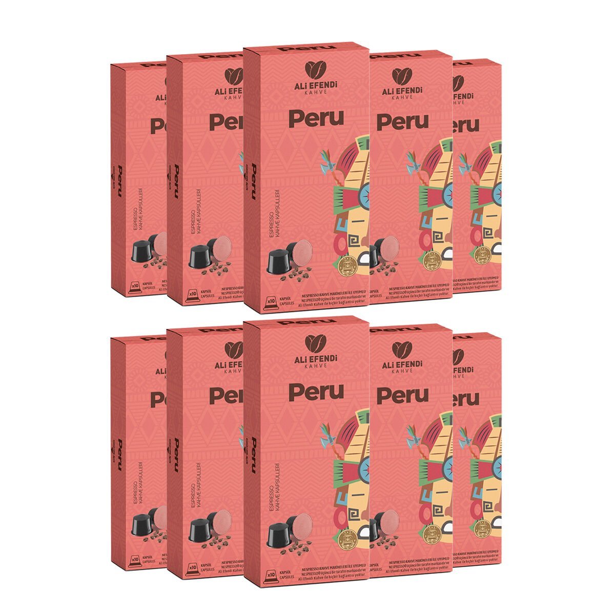 Ali Efendi Kahve Peru Kapsül Kahve Nespresso uyumlu10x10'lu