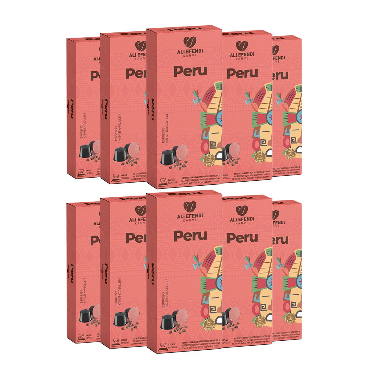 Ali Efendi Kahve Peru Kapsül Kahve Nespresso uyumlu10x10'lu