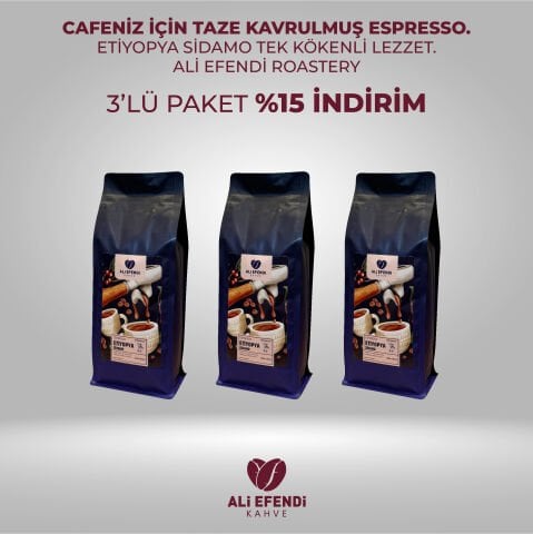 3 kg Espresso Etiyopya Sidamo - İşletmelere özel
