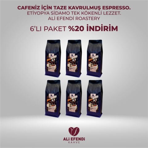 6 kg Espresso Etiyopya Sidamo - İşletmelere özel