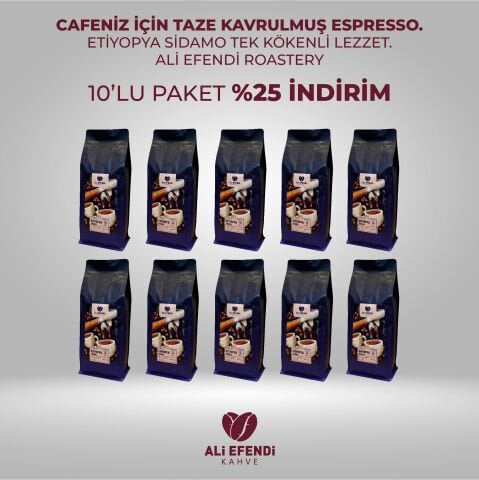 10 kg Espresso Etiyopya Sidamo - İşletmelere özel