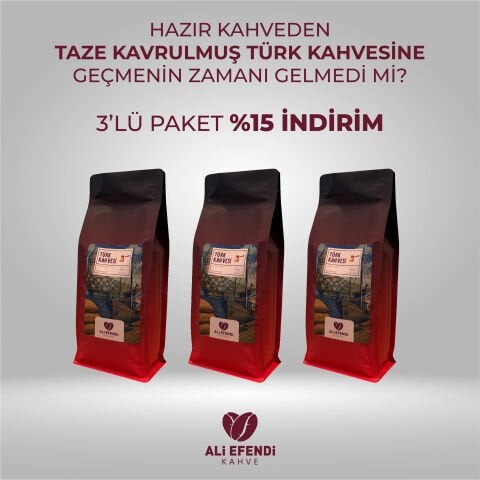 3 Kg Taze Kavurulmuş Türk Kahvesi - İşletmelere özel