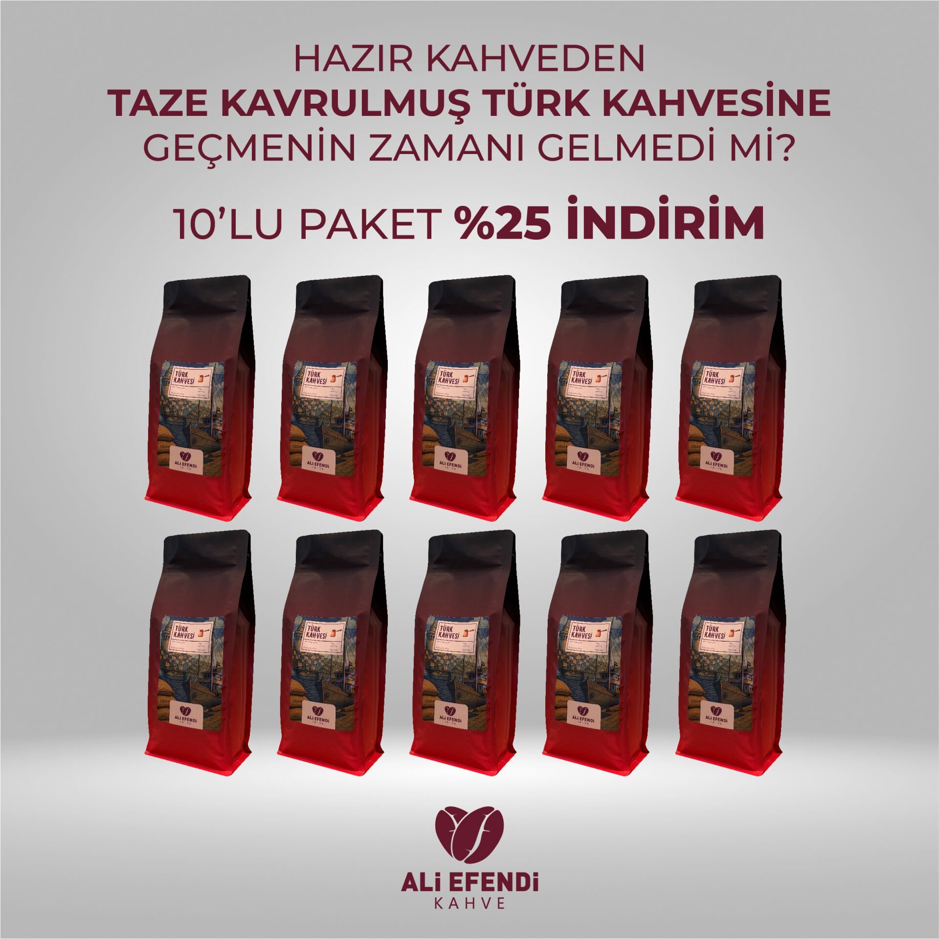 10 Kg Taze Kavurulmuş Türk Kahvesi - İşletmelere özel